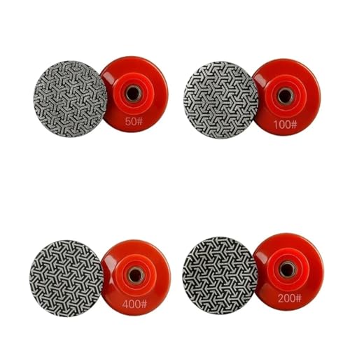 GYQIZSS 4 Stück galvanisiertes Diamant-Polierpad 5,1 cm M10-Gewinde Schleifscheibe Schleifscheibe Fliesen Beton Ston Polierschleifer-Teile 1 Stück 4 Stück von GYQIZSS