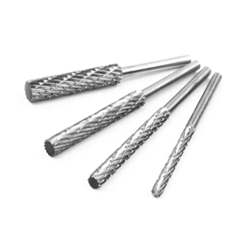 GYQIZSS 4-teiliges 3-mm-, 4-mm-, 5- und 6-mm-Frässtift-Set, Schnellarbeitsstahl-Frässtift-Werkzeug for Kunststoff-Holzschnitzerei, Drehgravur-Bit-Datei, Fräser von GYQIZSS