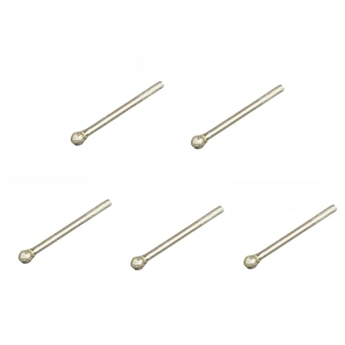 GYQIZSS 5Pcs 3/4/5/6/8/10/12mm Diamant Sphäroid Ball Grat schleifen Gravur Bit 2.35/3mm Schaft Kopf for Dreh Werkzeuge 60 Grit von GYQIZSS