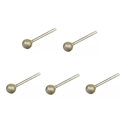 GYQIZSS 5Pcs 3/4/5/6/8/10/12mm Diamant Sphäroid Ball Grat schleifen Gravur Bit 2.35/3mm Schaft Kopf for Dreh Werkzeuge 60 Grit von GYQIZSS