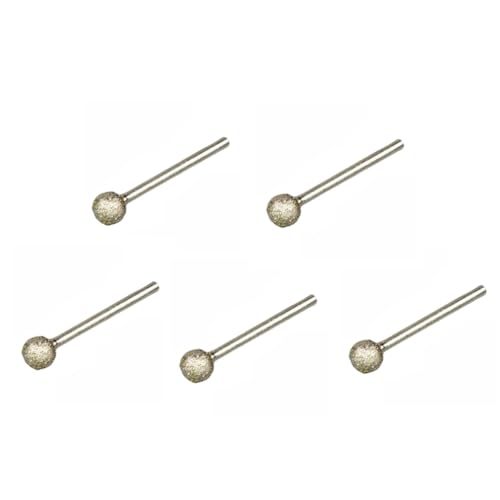 GYQIZSS 5Pcs 3/4/5/6/8/10/12mm Diamant Sphäroid Ball Grat schleifen Gravur Bit 2.35/3mm Schaft Kopf for Dreh Werkzeuge 60 Grit von GYQIZSS