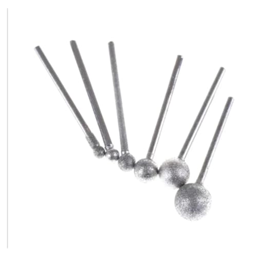 GYQIZSS 6PCS Diamant Runde Ball Grat Bohrer Set Schleifen Rad Diamant Werkzeuge for Carving Gravur Bohren 4-12mm Werkzeuge von GYQIZSS