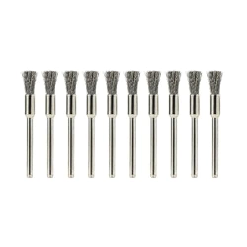 GYQIZSS Stahldraht-Radbürsten-Set, 3,0 mm Schaft, for Drehwerkzeug, Metallbearbeitung, Polierwerkzeug, Schleifwerkzeug, Bürste, 10 Stück, 20 Stück von GYQIZSS