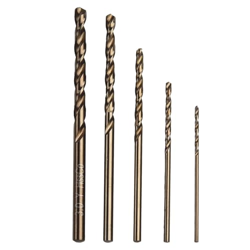 5-teiliges HSS M35 Kobaltbohrer-Set, 1–1,5 mm, kobaltbeschichteter Bohrer, Lochschneider for Metall, Edelstahl, Bohren, Holzbearbeitungswerkzeug von GYSABVC