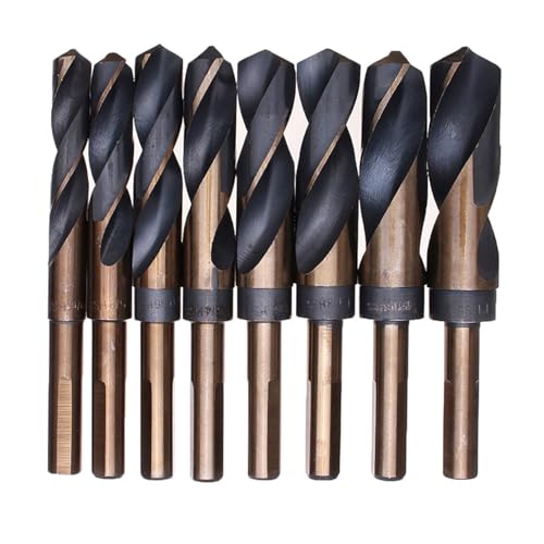 8 Stück 1/2 Zoll Schaft HSS 4241 Spiralbohrer-Set 9/16 bis 1 Zoll Spiralbohrer for Holz Metall(No case) von GYSABVC