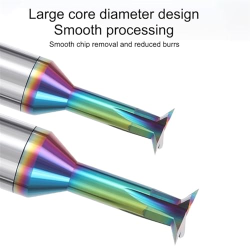 Wolframstahl-Hartmetall HRC60 4-Flöten-Schwalbenschwanz-Fräser 30/45/60 ° for die mechanische CNC-Bearbeitung von Aluminium-Schaftfräser(D2x45degx50L) von GYSABVC