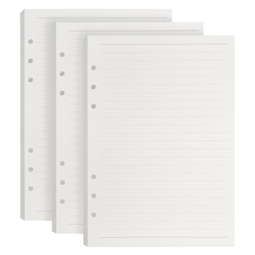 GYSRXS 3 Packungen A5 Nachfüllpapier Liniert 135 Blätte Ringbuch Nachfüllbar Papier 6 Löcher Notizpapier Nachfülleinlagen für A5 Notizbuch,Tagbuch,Skizze,Malerei von GYSRXS