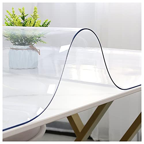 Transparent Tischfolie,Durchsichtige Tischdecke Glasklar Schutzfolie PVC Tisch Schutzfolie Abwaschbar Folie für Garten/Esszimmer/Büro,Pflegeleicht (Dicke:3mm,Größe:65x110cm/25.6x43.3in) von GYUEZX