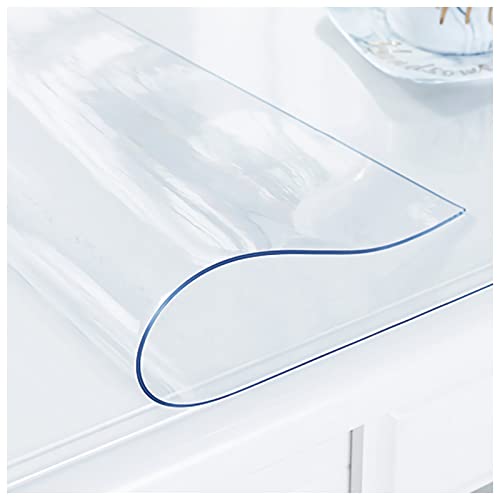 Transparent Tischfolie,Durchsichtige Tischdecke Glasklar Schutzfolie PVC Tisch Schutzfolie Abwaschbar Folie für Garten/Esszimmer/Büro,Pflegeleicht (Dicke:2mm,Größe:30x95cm/11.8x37.4in) von GYUEZX