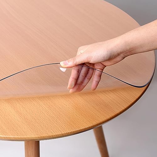 Tischfolie Rund，tischfolie Transparent Rund，transparent PVC Tischdecke Tischmatte，tischfolie Transparent 1.5 mm Dick，Anti-hot Tischmatte，für Schreibtisch Tisch Esstisch (100cm/39inch) von GYYFQH