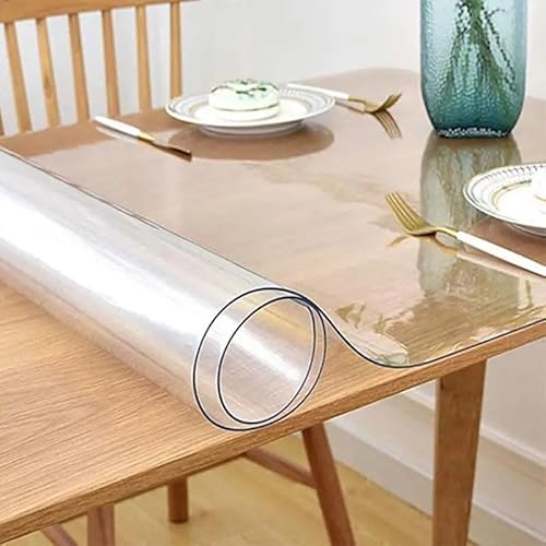 Tischfolie Transparent 1.5mm/2mm,Tischschutz Transparent Nach Maß,Tischfolie Transparent Nach Maß,Rechteckige Oder Quadratische Transparente PVC-Tischdecke(2mm,35×260cm) von GYYFQH