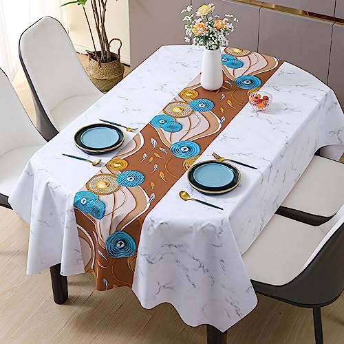 GYYFQH Tischwäsche Tafeltuch Wasserabweisend， Deckchen Modern Tischdecke in Nordischer Mode，tischdeckenunterlage rutschfest ， Für Speisetisch Picknick Party Wasserabweisend Tischdecke,F-120×170cm von GYYFQH