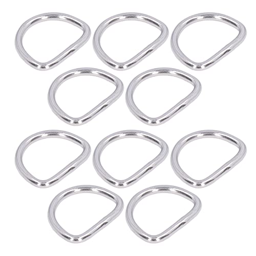 10 Stück D-Ring in Marinequalität, 4 X 30 X 22 Mm, Edelstahl-D-Ring, Geschweißt, Nahtloser Metall-D-Ring, Bootszubehör von GYZOUKA