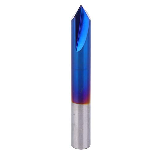 2 Flöte 90 Grad Schurke Endmühle Blau Beschichtung Wolfram Stahl Zementiertes Carbid -V -Bit -Schnitzbits Router Bit (8 * 60l) von GYZOUKA