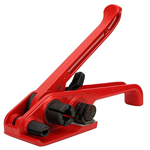 PET-PP-Band-Umreifungsschneider, Spanner, Kombi-Werkzeug, Bindewerkzeug, Tragbar, Rot, für 16–19 Mm PET/PP-Band (GYZOUKA6g2rm97qph-11) von GYZOUKA