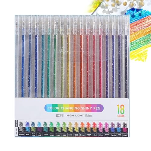 Glitzer-Gelstifte-Set, Glitzer-Gelstifte | Verschiedene Farben funkelnde Gel-Glitzerstifte - Künstlerbedarf, Gel-Marker-Set für Malbücher für Erwachsene, Journaling, Basteln, Kritzeln, Zeichnen von GZBMEZS