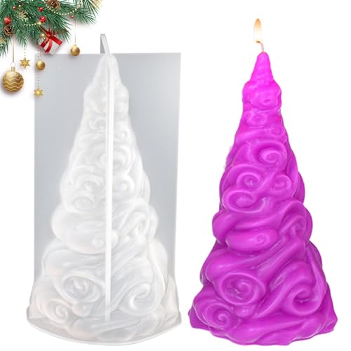 Kerzenform Weihnachtsbaum,Weihnachtsbaumkerze Silikonform - 3D Epoxidharzform Silikon - 3D-Kerzenherstellungsform, Epoxidharz-Gussformen für Süßigkeitenseife, Home-Party-Dekorationsform von GZBMEZS