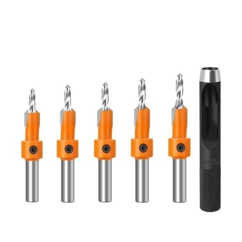 GZE-KODJFKPO Senkerbohrer-Set, 6-teiliges Senkerbohrer-Bit for Holz, Hochgeschwindigkeitsstahl-Sechskantschaft-Kegelbohrer for Holzbearbeitung und Zimmerei(6pcs 10mm) von GZE-KODJFKPO