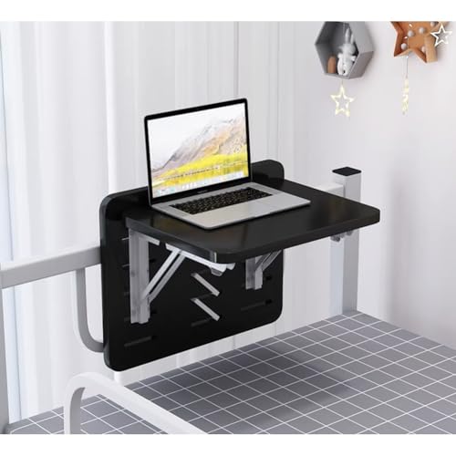 Zusammenklappbarer Laptop Freistehender Schoßschreibtisch, Leichte Laptop-Schreibtischablage Tragbarer Bücherregalständer Bettregal-Organizer-Clip Zum Lernen Lesen Schreiben Essen(Schwarz,40x30x35cm) von GZHERVICES