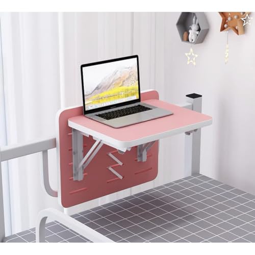 Zusammenklappbarer Laptop Freistehender Schoßschreibtisch, Leichte Laptop-Schreibtischablage Tragbarer Bücherregalständer Bettregal-Organizer-Clip Zum Lernen Lesen Schreiben Essen(Rosa,30x30x35cm) von GZHERVICES