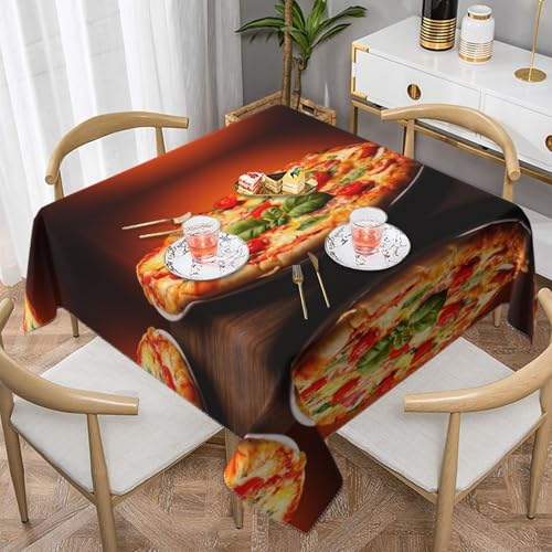 GZHYHAKAN Große Tischdecke mit Pizza-Druck, knitterarm und wiederverwendbar, perfekt für den Innen- und Außenbereich von GZHYHAKAN