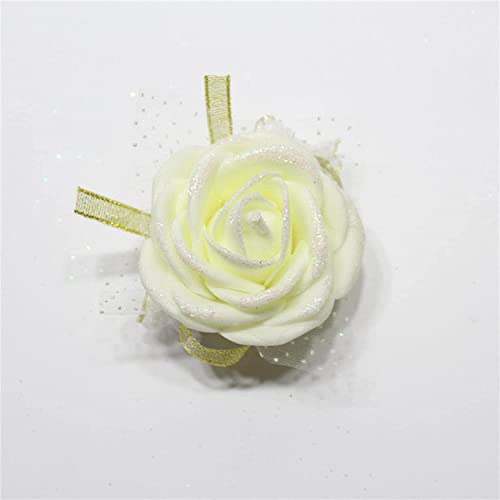 GZKDKZB Handgelenk-Ansteckblume für Hochzeit, 12 Farben, Schaumrosen, Seidenband, Braut-Ansteckblume, dekoratives Armband, Armband, Brautjungfer, Hochzeitsblumen 1104 (Farbe: 11) von GZKDKZB