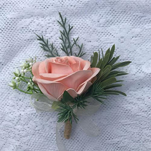 GZKDKZB Handgelenk-Anstecker, Brautjungfern-Handgelenkblumen, handgefertigt, für Hochzeit, Abschlussball, Party, Boutonniere, Brosche, Rosenarmband, Stoff, Handblumen, Hochzeitsaccessoires von GZKDKZB