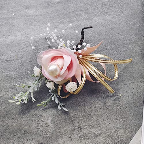 GZKDKZB Handgelenk-Corsage, Hochzeits-Boutonniere, Braut-Handgelenk-Blumen-Rose, handgefertigte Accessoires, Hochzeitsgeschenke für Gäste, Brautparty-Geschenke, Zubehör 1103 (Farbe: B) von GZKDKZB