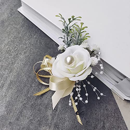 GZKDKZB Handgelenk-Corsage, Hochzeits-Boutonniere, Braut-Handgelenk-Blumen-Rose, handgefertigte Accessoires, Hochzeitsgeschenke für Gäste, Brautparty-Geschenke, Zubehör 1103 (Farbe: C) von GZKDKZB