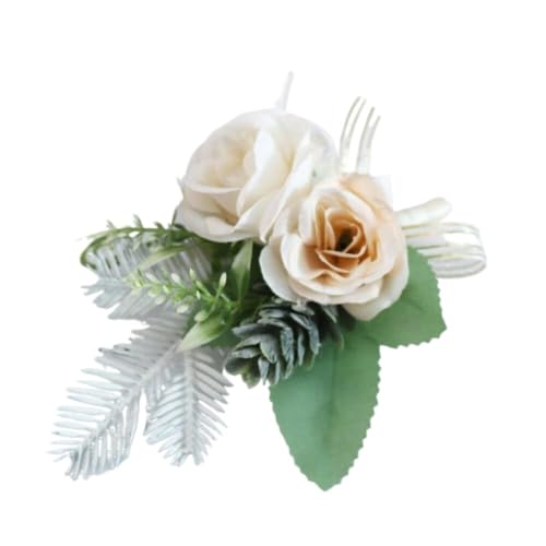 GZKDKZB Handgelenkblume für die Braut, 2er-Set Handgelenk-Anstecker für die Hochzeit, Handgelenkblume aus Band für die Brautjungfer, Handgelenkdekoration für die Abschlussballparty von GZKDKZB