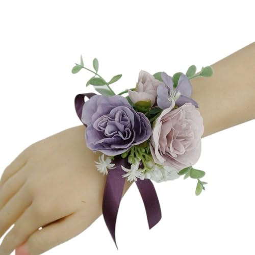 GZKDKZB Handgelenkblume für die Braut, Abschlussball-Armbänder, 2er-Set, Handgelenk-Anstecker für die Hochzeit, Brautjungfern-Handgelenkblume, Abschlussball-Party-Dekoration, Handblume von GZKDKZB