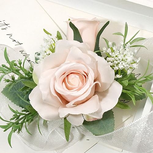 GZKDKZB Handgelenkblume für die Braut, Abschlussball-Armbänder, 2er-Set, Rosen-Handgelenk-Anstecker für die Hochzeit, Brautjungfer, Braut-Handgelenkblume, Abschlussball-Party-Dekoration, H von GZKDKZB