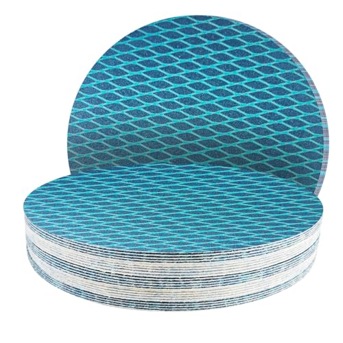 25Stk 180mm Klett Schleifpapier blau ohne löcher, Exzenter Schleifscheiben, 120 körnung Schleifpads, Schleifmittel Resistent gegen Zusetzen für Exzenterschleifer Schleifmaschine von GZKTY