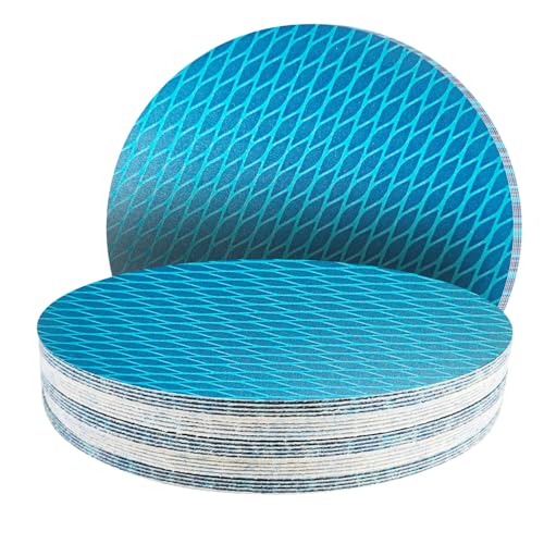 25Stk 180mm Klett Schleifpapier blau ohne löcher, Exzenter Schleifscheiben, 240 körnung Schleifpads, Schleifmittel Resistent gegen Zusetzen für Exzenterschleifer Schleifmaschine von GZKTY