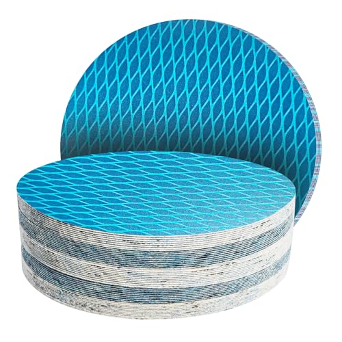 GZKTY 50Stk 150mm Klett Schleifpapier blau ohne löcher, Exzenter Schleifscheiben, 180 körnung Schleifpads, Schleifmittel Resistent gegen Zusetzen für Exzenterschleifer Schleifmaschine von GZKTY