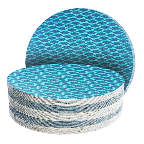 GZKTY 50Stk 150mm Klett Schleifpapier blau ohne löcher, Exzenter Schleifscheiben, 120 körnung Schleifpads, Schleifmittel Resistent gegen Zusetzen für Exzenterschleifer Schleifmaschine von GZKTY