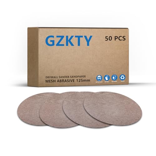 GZKTY 50 Stück Schleifpapier 125mm klett Rund Netz, Exzenter Schleifscheiben, Gitter Körnung 100 Netzschleifscheiben, Passend für Exzenterschleifer 125mm. von GZKTY