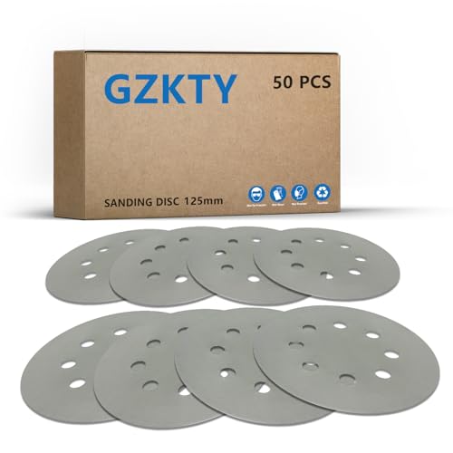 GZKTY 50Stk Schleifpapier 125mm klett, Exzenter Schleifscheiben, 8-Loch Korn 7000 Nassschleifpapier Set, Exzenterschleifer Schleifpapi für Auto Metall von GZKTY