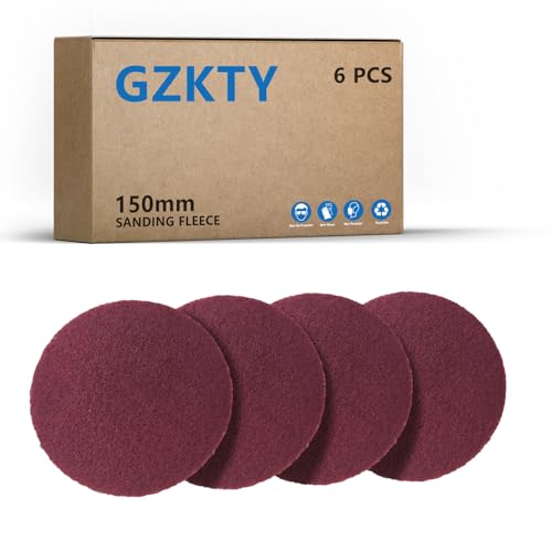 GZKTY 6Stk Schleifvliese 150 mm Klett, P150-180 Körnung, Schleifvliese für Exzenterschleifer, Schleifmaschine, Poliermaschine von GZKTY