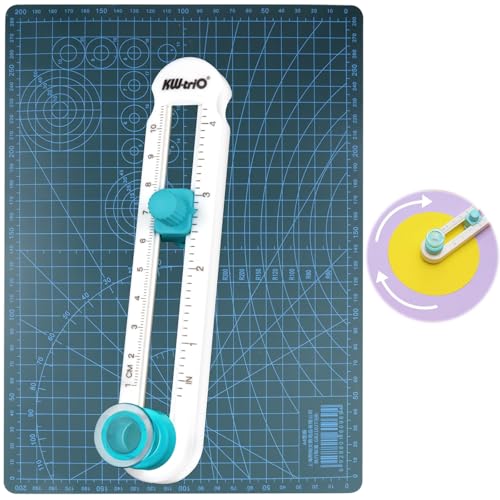 GZLFH Kreisschneider Papier und Schneidematte A4, Kreisförmiger Papierschneider Verstellbarer Circle Paper Trimmer Kreise von 2-20 cm Ausschneiden, für Kunst und DIY-Handwerk von GZLFH