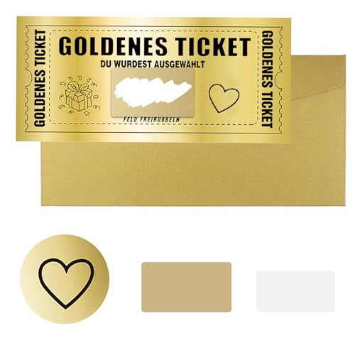 Gutscheine Zum Selber Ausfüllen,Goldenes Ticket,Adventskalender Füllung Frauen,Geschenke Sachen für Adventskalender,Männer Füllung,Geschenke Frau Gutschein Zum Selber Ausfüllen Ideen Zum Befüllen von GZQINGYONG