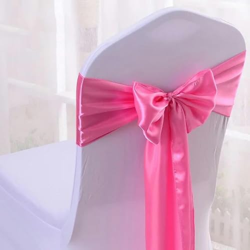 GZSLKSCD 10/100 Stück Satin-Stuhlschleifen, Schärpen, Stuhlknoten, Schleifenbänder für Partys, Events, Hotels, Bankette, Heimdekoration, Beige, 100 Stück (Rosa, 100 Stück) von GZSLKSCD