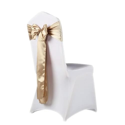 GZSLKSCD 50 Stück Stuhlschärpen aus Satin für Hochzeiten mit Fliege, Satinstoff für Bankette, Hotelpartys, Weihnachtsveranstaltungen, Stuhldekoration, Burgunderrot (Champagner) von GZSLKSCD