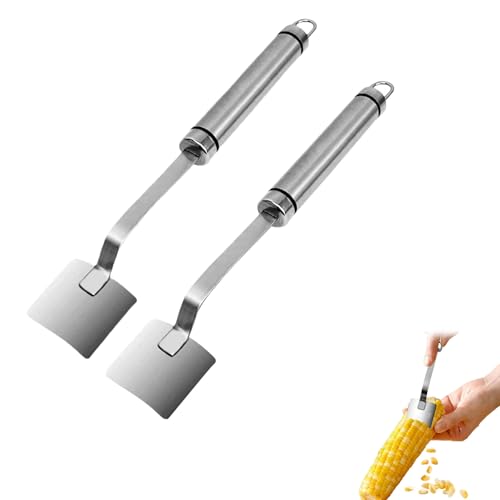 Fast Corn Cob Separator, Maiskolbenschäler Sparschäler, Maisschäler aus Edelstahl, Corn Planer Thresher mit Scharfer Klinge und Komfortablem Griff, Corn Peeler Kann Mais Schnell Schälen (2 PCS) von GZWY