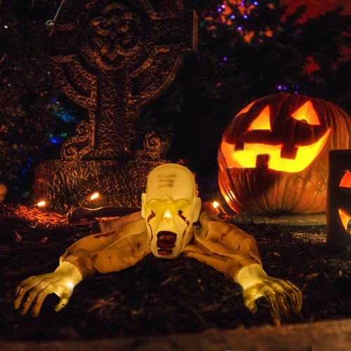 GZWY Halloween Dekor Outdoor Zombie Groundbreaker Zombie Puppe Halloween Deko Horror Figur, Beste Halloween Dekorationen, Spukhaus, Rasen, Hofdekoration (Geisterkopf) von GZWY