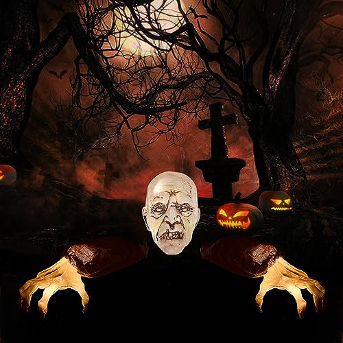 Halloween Deko Zombie Groundbreaker Animiert, Skelett Schädel Realistisch Grausigkeit Begraben Lebend Skelett Arme, Beste Halloween-Dekorationen, Spukhaus, Friedhof, Rasen, Hofdekoration von GZWY