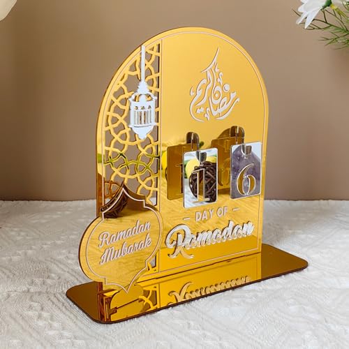 Ramadan Kalender, Eid Mubarak Dekoration DIY Ramadan Dekoration Aus Holz, Ramadan Kalender Kinder, Countdown-kalender Ornament Gebet Ramadan Mubarak Deko Wohnzimmer Ramadan Geschenke für Kinder von GZWY