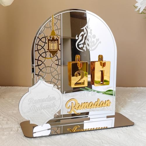 Ramadan Kalender, Eid Mubarak Dekoration DIY Ramadan Dekoration Aus Holz, Ramadan Kalender Kinder, Countdown-kalender Ornament Gebet Ramadan Mubarak Deko Wohnzimmer Ramadan Geschenke für Kinder von GZWY