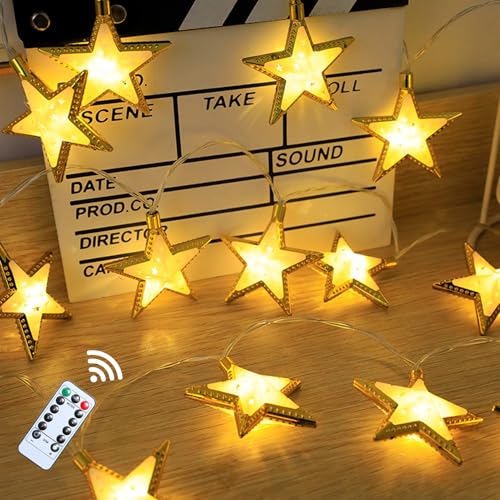 Ramadan Lichterkette, 3Meter 20 LED Ramadan Deko Lichterkette mit Timer, Stern Mond Eid Muslim Mubarak Dekoration, Ramadan Mubarak Dekoration Lichterkette für Innen Außen Muslim Ramadan Dekoration (A) von GZWY