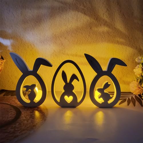 Silikonform Hase, 3 Stück Silikonformen Gießformen Ostern, Gießformen Silikon Ostern Hase Gipsformen zum Gießen Kaninchen Silikonform Ostern Silikonform Frühling für DIY Osterdeko Frühlingsdeko (A) von GZWY